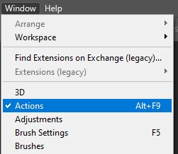 Photoshop Window Menu
