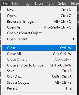 Photoshop Actions Close