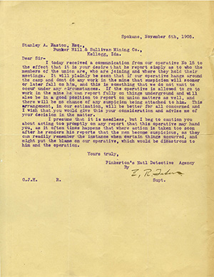 Pinkerton Detective Agency Correspondence 