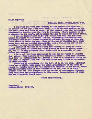 Pinkerton Detective Agency Correspondence 