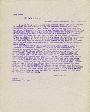 Letter to Stanley Easton from W.S. Swain